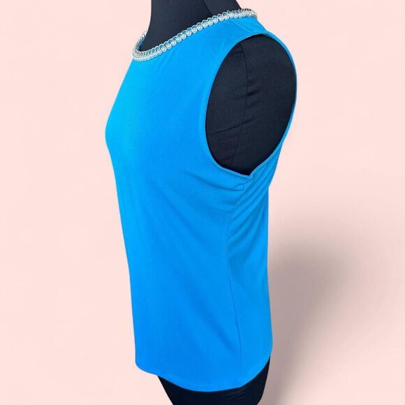 Karl Lagerfeld Paris Pearl Chain Neckline Blouse – Size M | Glam Quiet Luxury - Picture 5 of 8